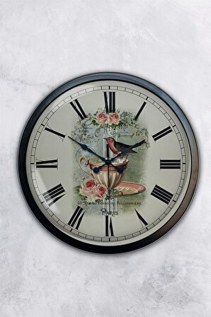 40 Cm Siyah Metal Mutfak Duvar Saati