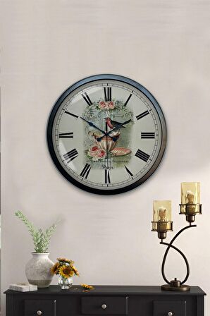 40 Cm Siyah Metal Mutfak Duvar Saati