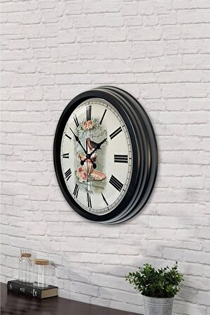 40 Cm Siyah Metal Mutfak Duvar Saati