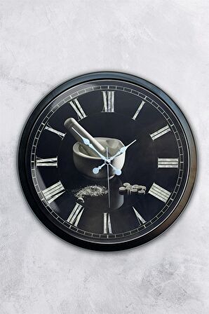 40 Cm Siyah Metal Mutfak Duvar Saati