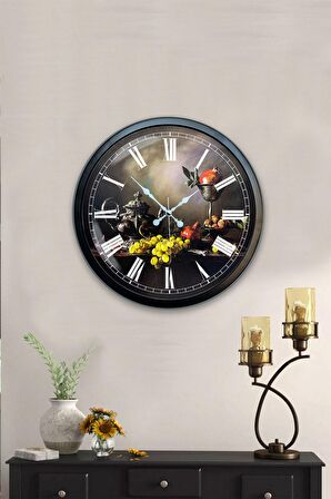 40 Cm Siyah Metal Mutfak Duvar Saati
