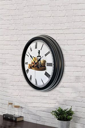 40 Cm Siyah Metal Mutfak Duvar Saati