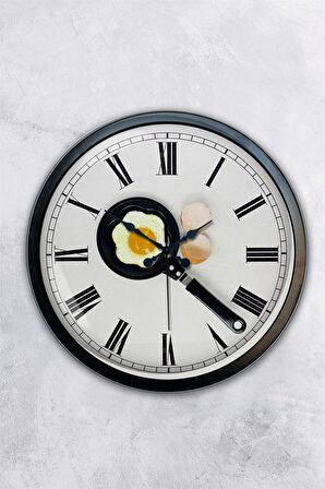 40 Cm Siyah Metal Mutfak Duvar Saati