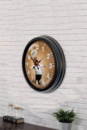 40 Cm Siyah Metal Mutfak Duvar Saati