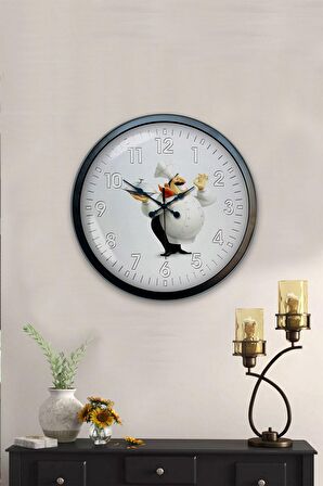 40 Cm Siyah Metal Mutfak Duvar Saati