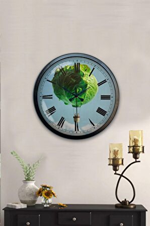 40 Cm Siyah Metal Mutfak Duvar Saati