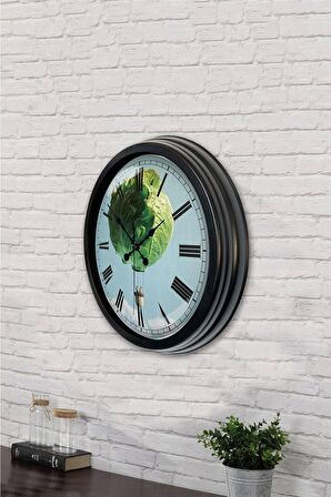 40 Cm Siyah Metal Mutfak Duvar Saati