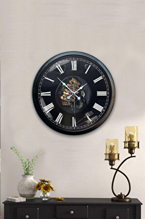 40 Cm Siyah Metal Mutfak Duvar Saati