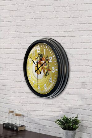40 Cm Siyah Metal Mutfak Duvar Saati