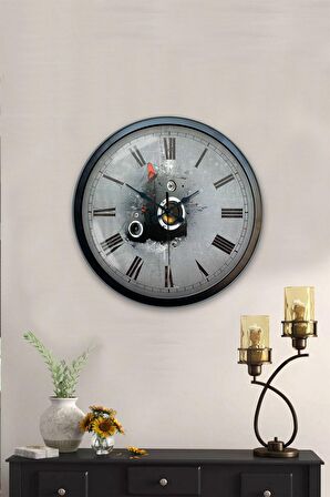 40 Cm Siyah Metal Music Duvar Saati