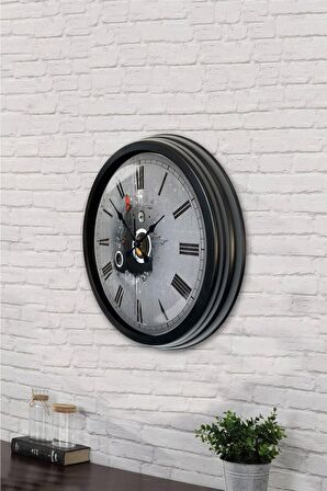 40 Cm Siyah Metal Music Duvar Saati