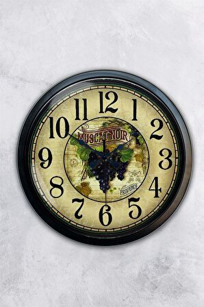 40 Cm Siyah Metal Muscat Noir Duvar Saati