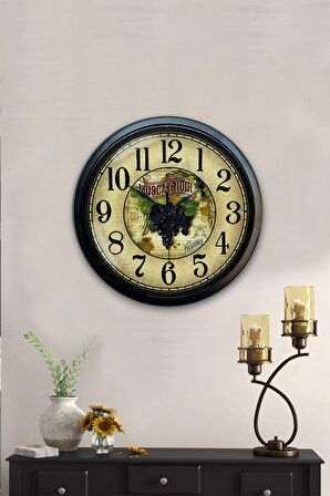40 Cm Siyah Metal Muscat Noir Duvar Saati