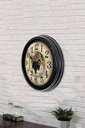 40 Cm Siyah Metal Muscat Noir Duvar Saati