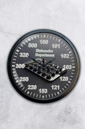 40 Cm Siyah Metal Muhasebeci Duvar Saati