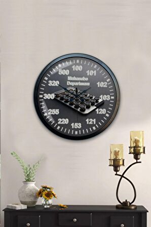 40 Cm Siyah Metal Muhasebeci Duvar Saati