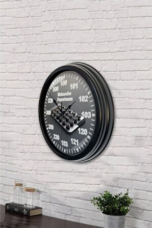 40 Cm Siyah Metal Muhasebeci Duvar Saati