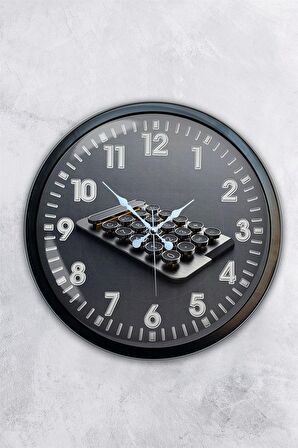 40 Cm Siyah Metal Muhasebeci Duvar Saati