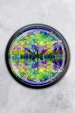 40 Cm Siyah Metal Mücevher Duvar Saati