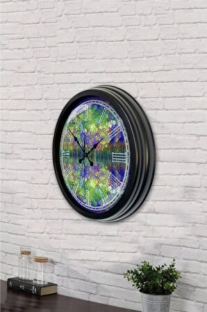 40 Cm Siyah Metal Mücevher Duvar Saati