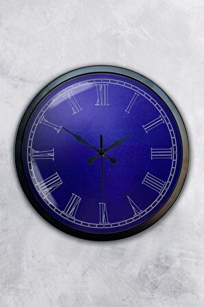 40 Cm Siyah Metal Mor Duvar Saati