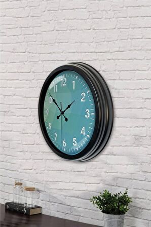 40 Cm Siyah Metal Modern Tasarım Duvar Saati