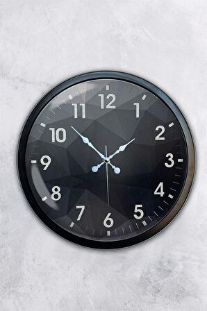 40 Cm Siyah Metal Modern Tasarım Duvar Saati