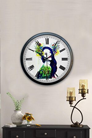 40 Cm Siyah Metal Modern Sanat Duvar Saati