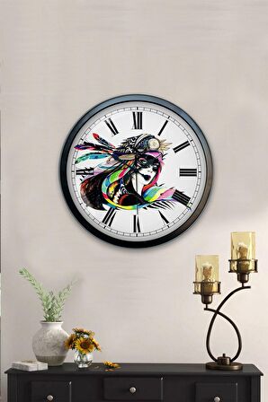 40 Cm Siyah Metal Modern Sanat Duvar Saati