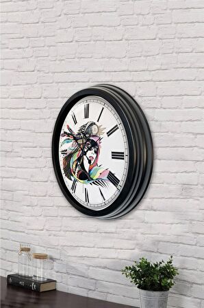 40 Cm Siyah Metal Modern Sanat Duvar Saati