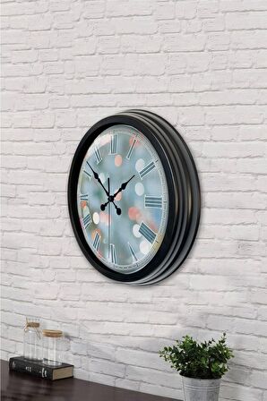 40 Cm Siyah Metal Modern Duvar Saati