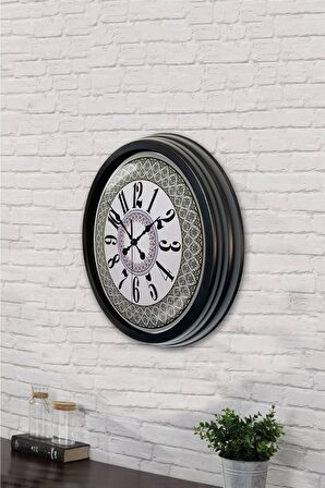 40 Cm Siyah Metal Modern Duvar Saati