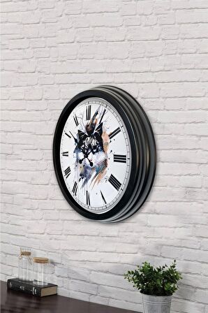 40 Cm Siyah Metal Modern Duvar Saati