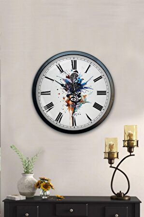 40 Cm Siyah Metal Modern Duvar Saati