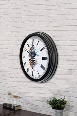 40 Cm Siyah Metal Modern Duvar Saati