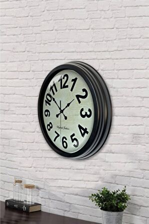 40 Cm Siyah Metal Milano Duvar Saati