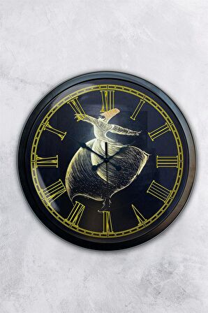 40 Cm Siyah Metal Mevlana Duvar Saati