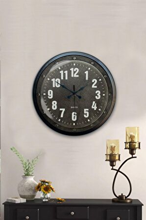 40 Cm Siyah Metal Metal Duvar Saati