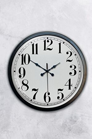 40 Cm Siyah Metal Latin Rakamlı Duvar Saati