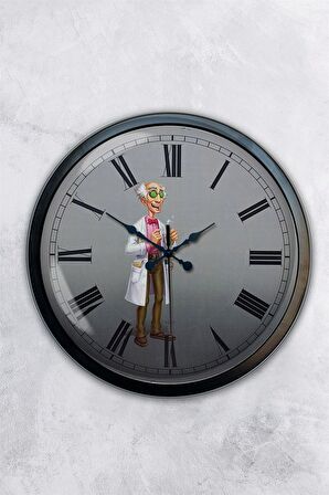 40 Cm Siyah Metal Laboratuvar Duvar Saati