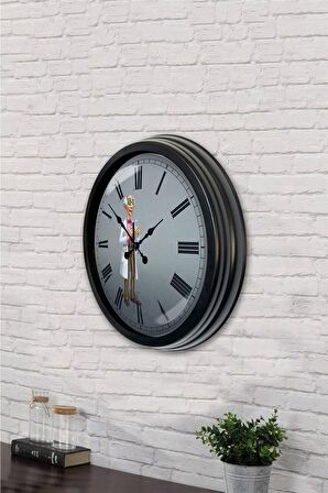 40 Cm Siyah Metal Laboratuvar Duvar Saati