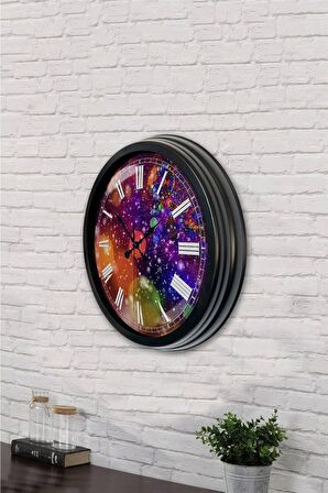 40 Cm Siyah Metal Kreatif Duvar Saati