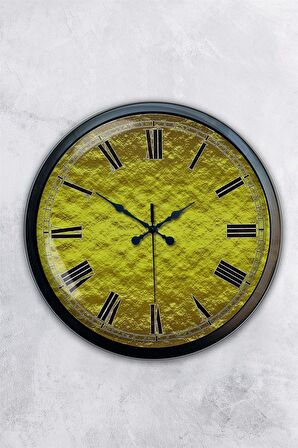 40 Cm Siyah Metal Kraker Duvar Saati