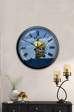 40 Cm Siyah Metal Korsan Turizm Duvar Saati