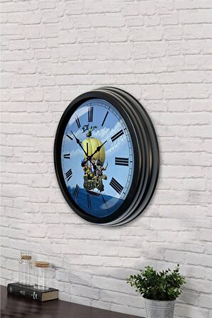 40 Cm Siyah Metal Korsan Turizm Duvar Saati