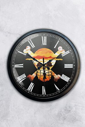 40 Cm Siyah Metal Korsan Duvar Saati