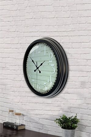 40 Cm Siyah Metal Klasik Tasarım Duvar Saati