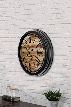 40 Cm Siyah Metal Klasik Tasarım Duvar Saati