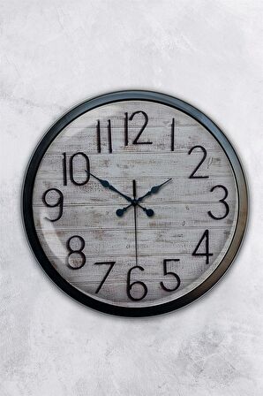 40 Cm Siyah Metal Klasik Sayı Duvar Saati