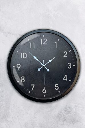 40 Cm Siyah Metal Klasik Duvar Saati